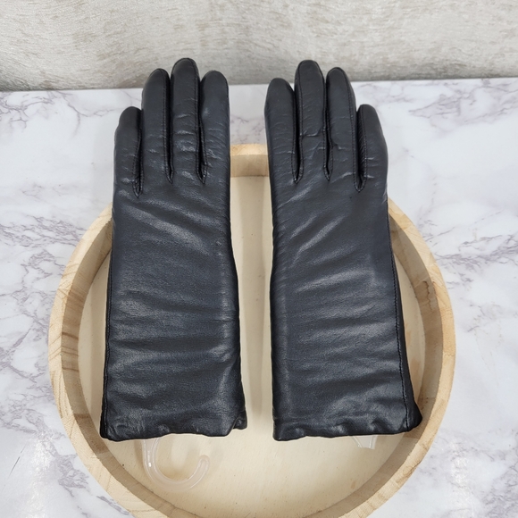 Isotoner Black Leather Driving Gloves with Cashmere Lining ARIS 115 - Picture 6 of 14